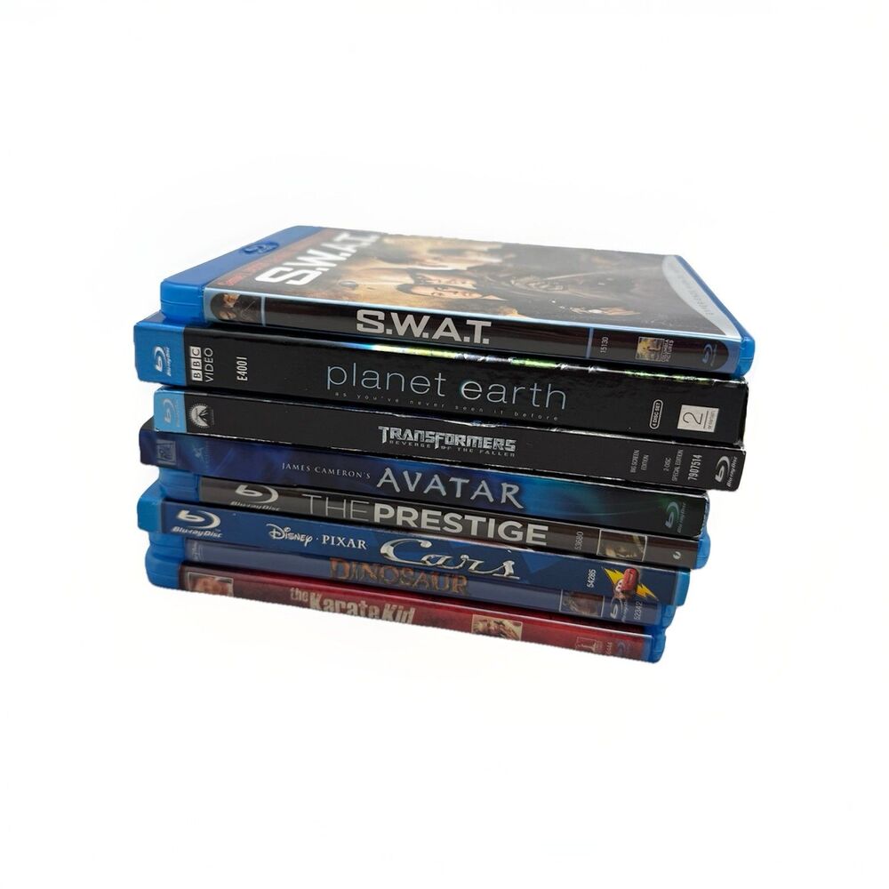 Lot of 8 Blu-Ray All Discs Planet Earth Disney Cars Karate Transformers Dinosaur
